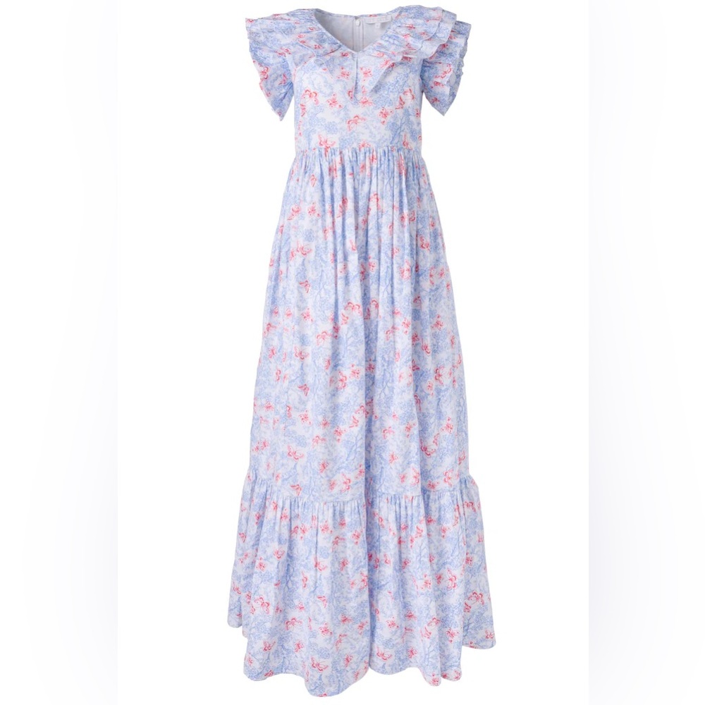 NWT MARJORIE DRESS Maxi Long Blue White Red Ivy City CO - OBO